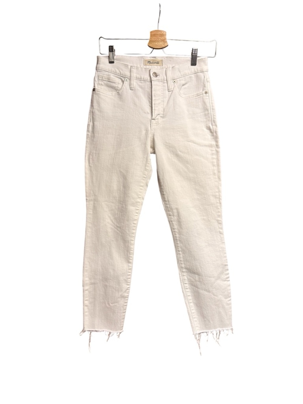 Madewell Off-White 9” High-Rise Skinny Slim Cropped Jeans